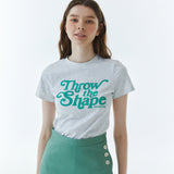 シャープロゴスリムスパンTシャツ メランジグレー