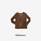 L.Pini V シースルーニット