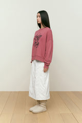 LUNA WASHING UNICORN GRAPHIC SWEATSHIRT [DARK PINK]