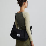 RIBBON CRESCENT CROSS BAG_BLACK