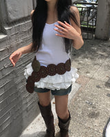 ウォッシングレザーバックルロングブーツ