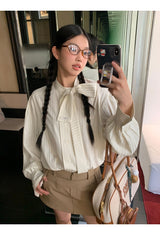 strap satin striped blouse