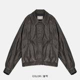Dad Pigment Leather Jacket (2color)