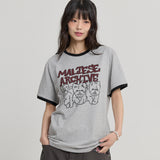 Maltese Archive Line Graphic Ringer Half Sleeve T-shirt