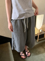 [unisex] マヒルバンディングバミューダコットンパンツ