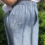 Best Fit 🔥 [#made/Summer🌴/Same-day shipping🚚] Arcade waistband loose fit ワイドストライプ ロングパンツ コットンパンツ 3 colors Airport look/Travel look