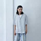 Ice Mist Textured Open Collar Shirt