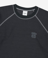 SLASH LOGO WAFFLE LONG SLEEVE_CHARCOAL