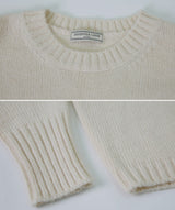 [SHOPPERMADE] パイウールルーズフィットクロップニット (4color)
