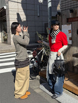ニットストライプマフラー (2C)