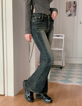 キャットウォッシングデニムブーツカットパンツ