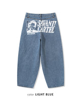 No.1179 SC printing wide denim PT