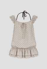 Dew Dot Ruffle Halter Top