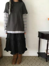 ストライプレイヤードTシャツ