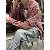 【S/S】シアサッカーチェックシャツ(3color)