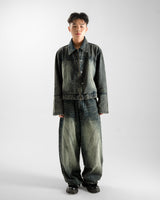  Line Up Snow Washed Baggy Jeans