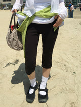 Leaf Slit Capri Pants (1c)