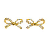 Ribbon Pave Earrings