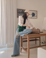 Milka dot frill blouse