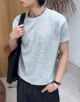 [1+1] Reton Stitch Muscle Knit Short Sleeve Tee