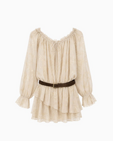 ARCADIAN SHEER BELTED DRESS