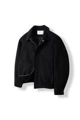 Brandt incision suede cropped jacket