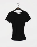 ウィンクルサイドシャーリングUネックショートスリーブTシャツ