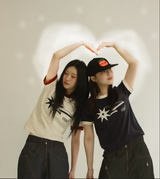 Shooting star Ringer tee @ Ivory * red