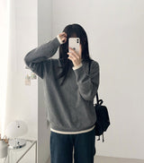 ルエルカラーマッチングレイヤードラウンドニット