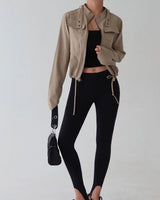 Cargo Pocket Slim Fit Zip-Up Jacket