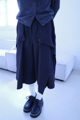Maroon button bermuda pt (3color)