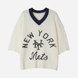 プレディ NY Vネック半袖ニット (2color)