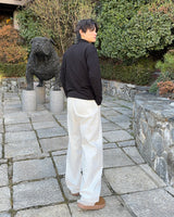 オーラワンピンタックコットンフリースワイドパンツ (White)