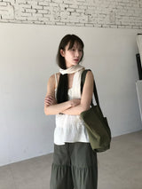 Boho Shirring Sleeveless (Ivory)