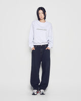 25FW WOMAN ラウンドフォントレタリングクロップスウェット メランジ