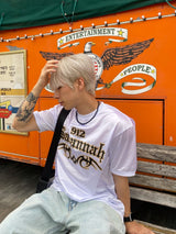 Glossy lettering short sleeves 2C