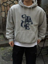 Denim stage fleece hoodie