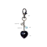 heart gemstone keyring (black)