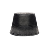 VA Stud Over Dying Denim Drop Bucket Hat / Black