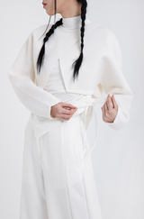 [mnem] neoprene bolero T (ivory)