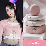 [tripleS Lynn Necklace] Pretzel Collarbone Necklace - Silver Color