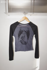 Back see-through angel long-sleeved t-shirt