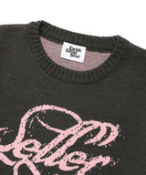 W DUST CLASSIC ROSE KNIT SWEATER CHARCOAL(CV2EFFK605A)