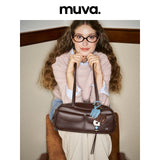 muva. Multi‑Pocket Genuine‑Leather Large‑Capacity Shoulder Bag, Cowhide Underarm Pillow‑Style Daily Purse, New Arrival Oct 17