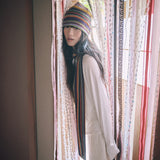 hippie stripe beanie purple