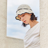 Heart Chain Crochet Ribbon Bucket Hat / Black