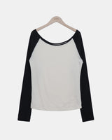 Pli コントラスト ラグラン ロングスリーブTシャツ