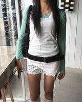 Unbalanced halter sleeveless