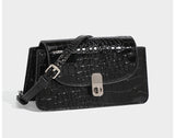 Luxury Croc-Embossed Mini Square Bag Chain Handle Crossbody Shoulder Bag