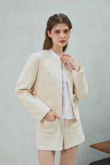 CHERISH TWEED JACKET / WHITE